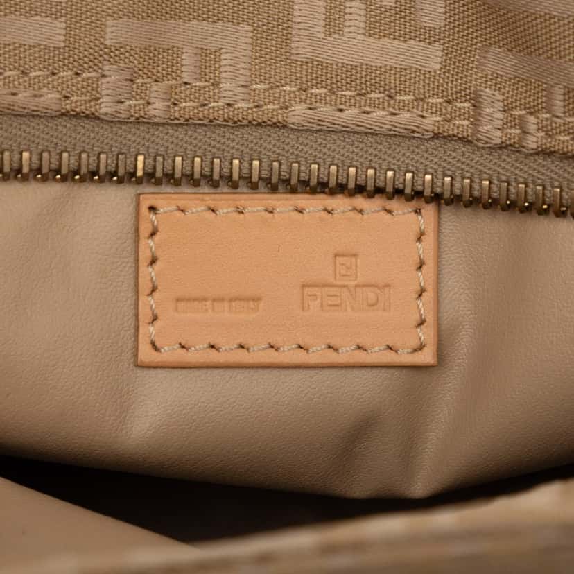 Fendi Mini Zucchino Canvas Handbag Beige Good condition - Box View