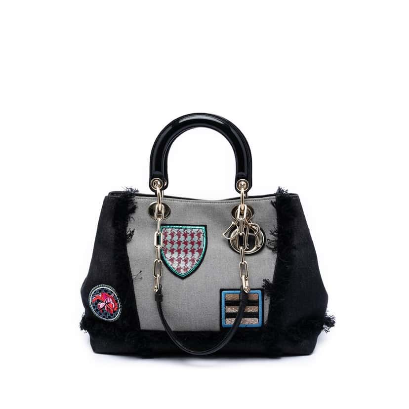 Dior Denim Patch D Light Satchel Black Very good condition - Front View