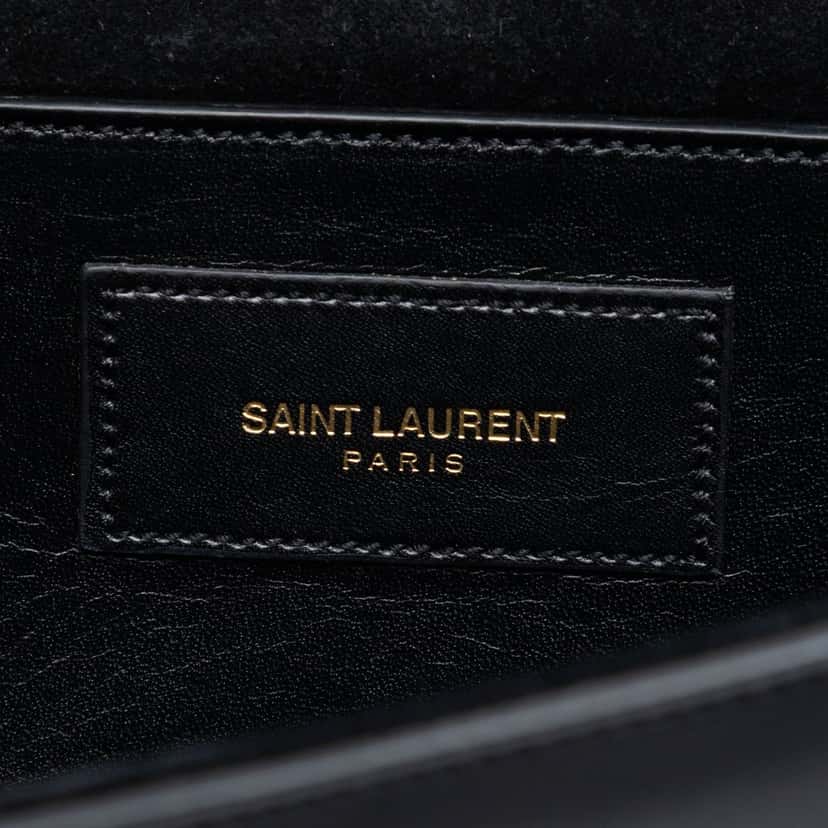 Saint Laurent Smooth Calfskin Cassandre Tassel Clutch Black Leather Very good condition - Box View