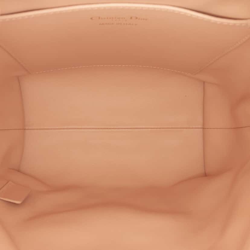 Dior Small Lambskin Macrocannage Caro Bucket Bag Brown Leather Very good condition - Model View