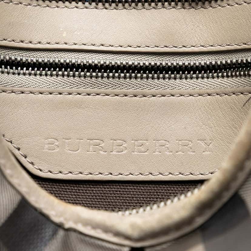 Burberry Smoke Check Coated Canvas Hartham Crossbody Beige Very good condition - Box View