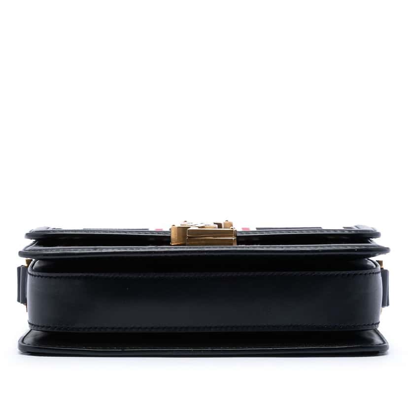 Saint Laurent Small Canvas Striped Solferino Satchel In Box Black Very good condition - Inside View