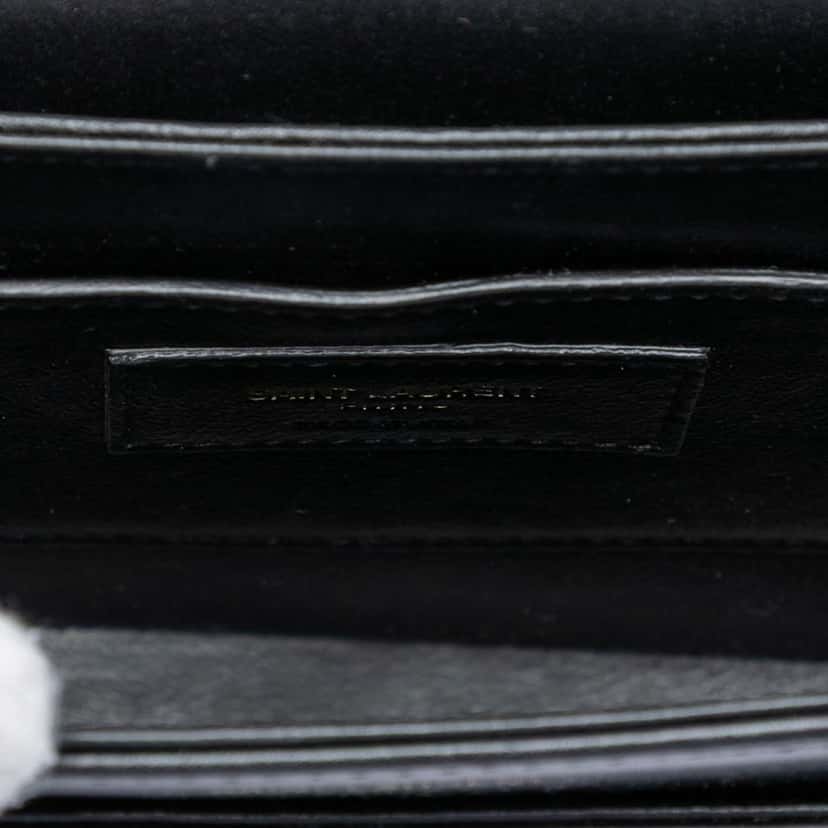 Saint Laurent Small Canvas Striped Solferino Satchel In Box Black Very good condition - Model View