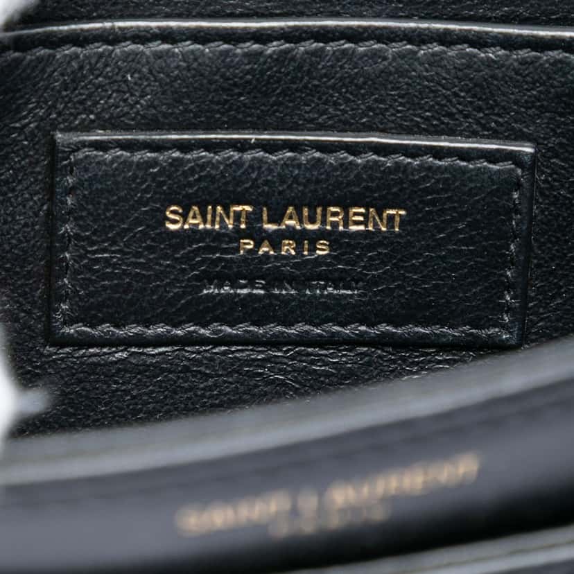 Saint Laurent Small Canvas Striped Solferino Satchel In Box Black Very good condition - Box View