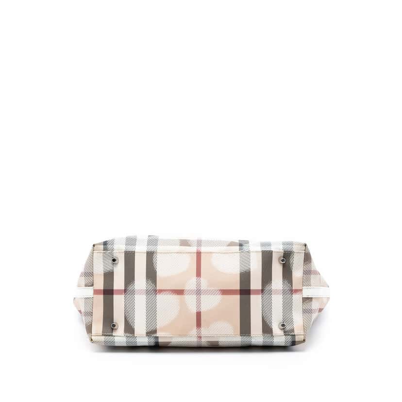 Burberry House Check Coated Canvas Hearts Tote Beige Very good condition - Inside View