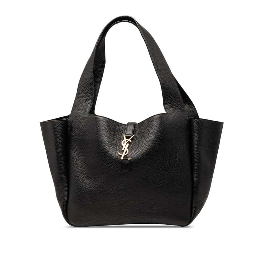 Saint Laurent Grained Deerskin Le 5 a 7 Bea Tote Black Leather Very good condition - Front View