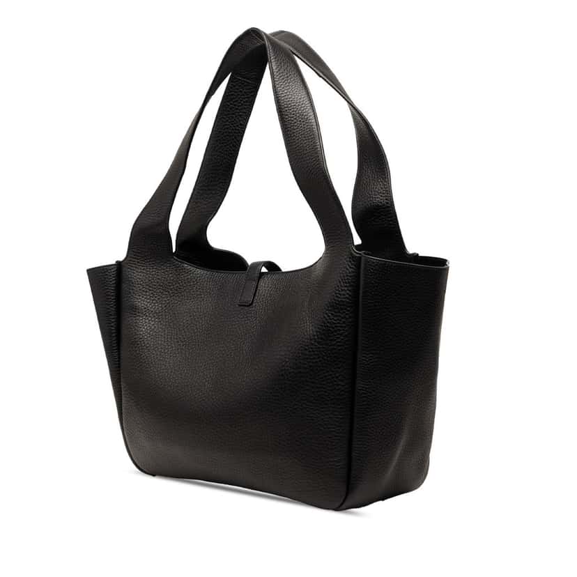 Saint Laurent Grained Deerskin Le 5 a 7 Bea Tote Black Leather Very good condition - Back View