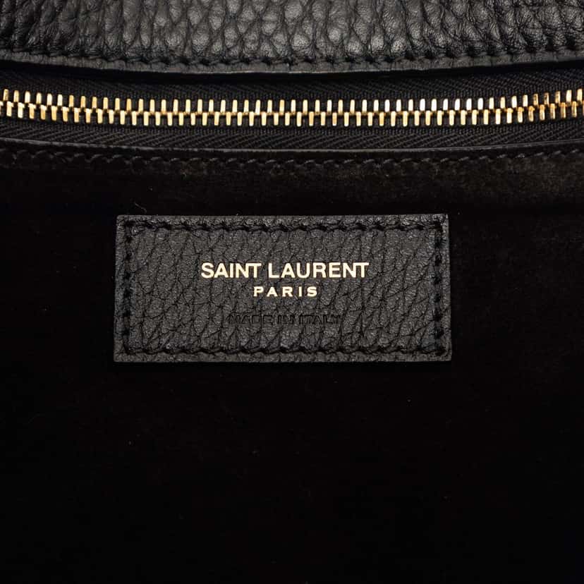 Saint Laurent Grained Deerskin Le 5 a 7 Bea Tote Black Leather Very good condition - Box View