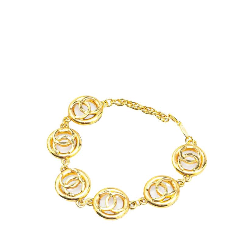 Chanel Gold Plated CC Chain Bracelet Gold Metal Very good condition - Back View