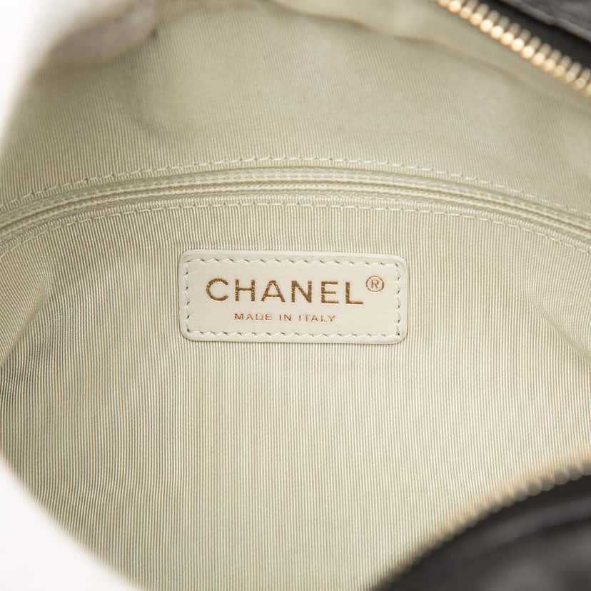 Chanel CC Quilted Lambskin Tweedy Bowler Bag Black Leather Very good condition - Box View