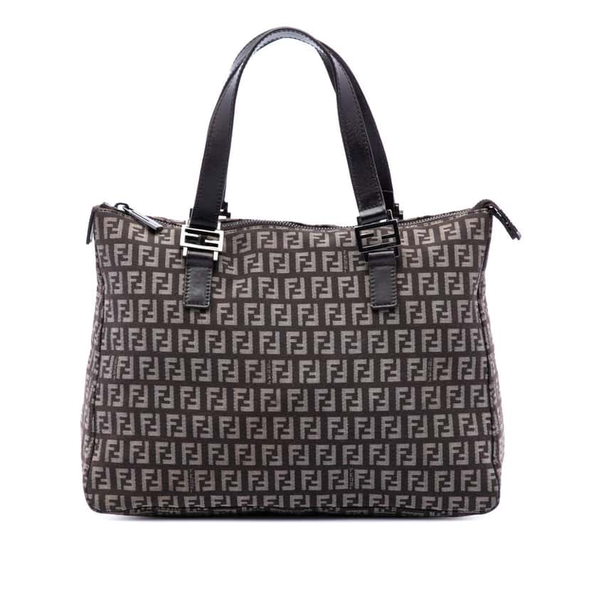 Fendi Zucchino Canvas Tote Brown Very good condition - Front View