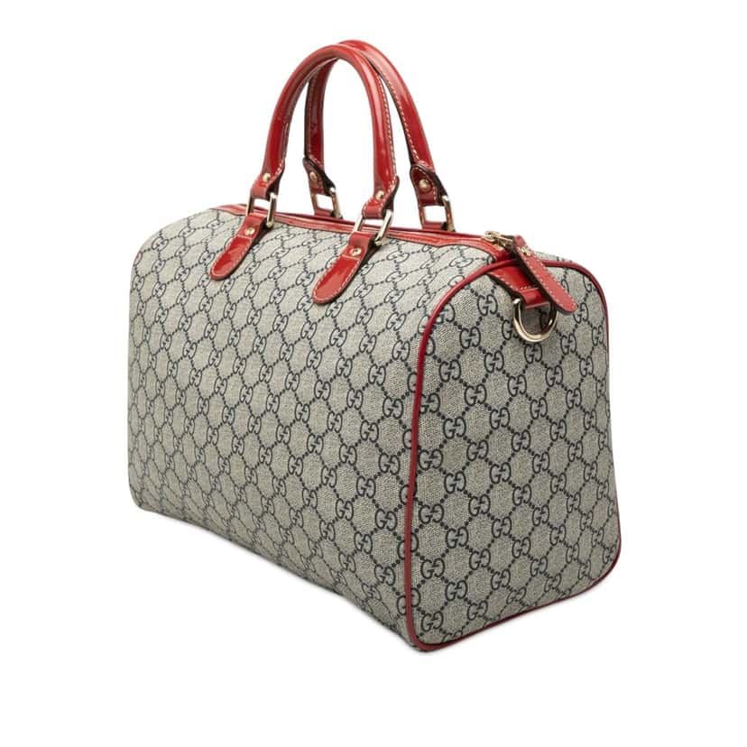 Gucci Medium GG Supreme Joy Tattoo Heart Boston Bag Beige Very good condition - Back View