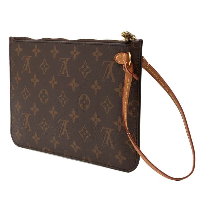 Louis Vuitton Monogram Neverfull MM Pouch Brown Very good condition - Back View