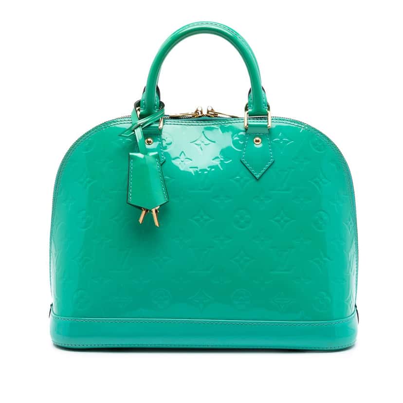 Louis Vuitton Monogram Vernis Alma PM Blue Leather Very good condition - Front View