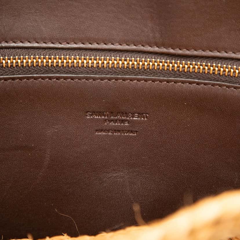 Saint Laurent Small Raffia Panier Tote Beige Very good condition - Box View