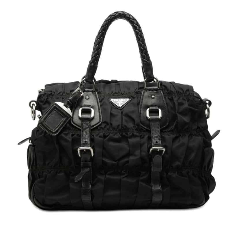 Prada Tessuto Gaufre Satchel Black Very good condition - Front View