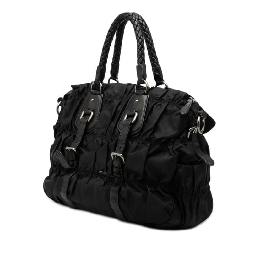 Prada Tessuto Gaufre Satchel Black Very good condition - Back View