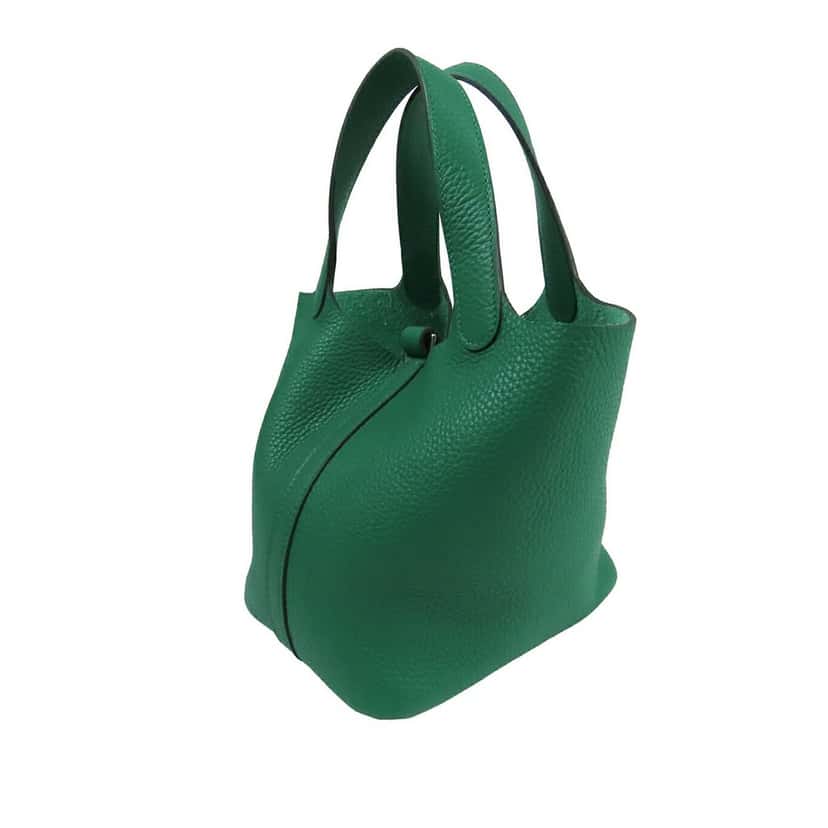Hermès Clemence Picotin Lock 18 Green Leather Very good condition - Back View