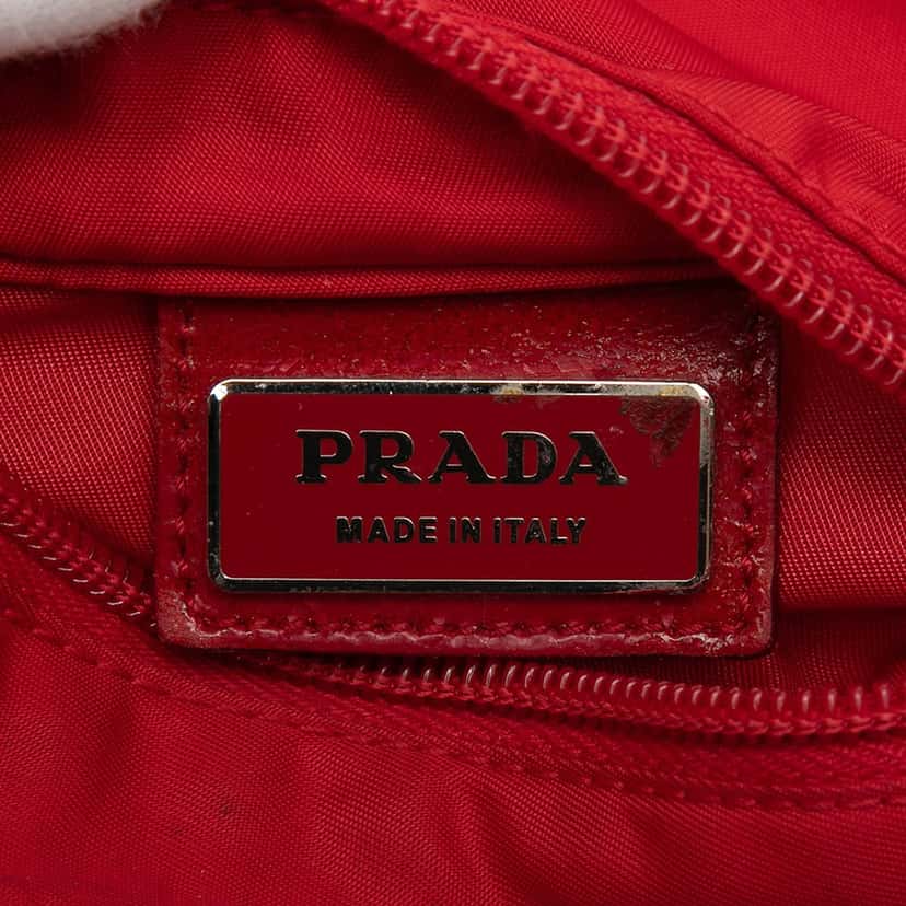 Prada Tessuto Zip Top Crossbody Red Very good condition - Box View