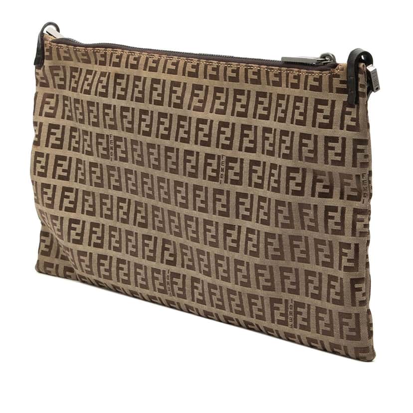 Fendi Zucchino Canvas Crossbody Beige Very good condition - Back View