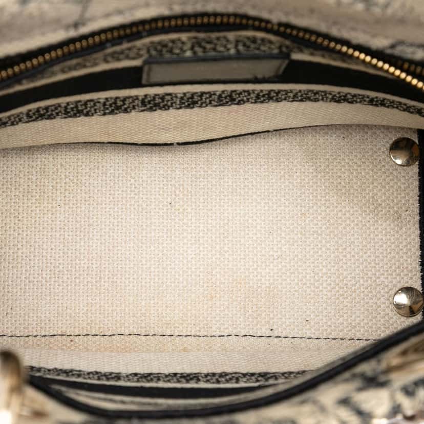 Dior Medium Embroidered Canvas Zodiac Lady D Lite White Very good condition - Model View