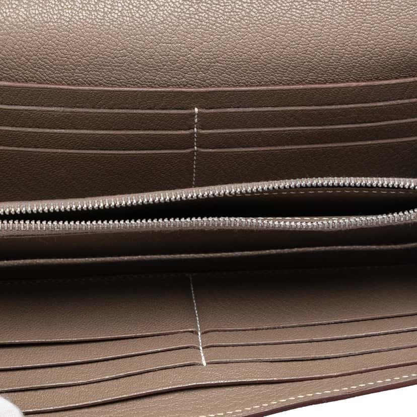 Hermès Chevre Mysore Kelly Longue Wallet Brown Leather Very good condition - Model View