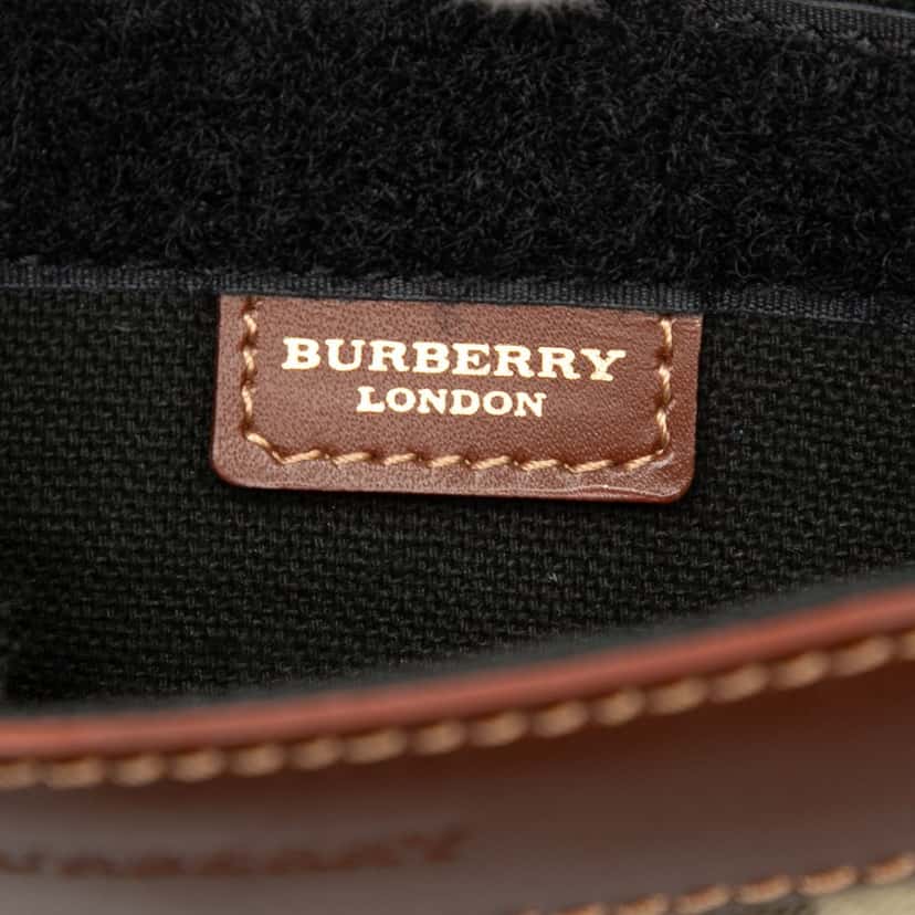Burberry Haymarket Check Coated Canvas Crossbody Beige Very good condition - Box View