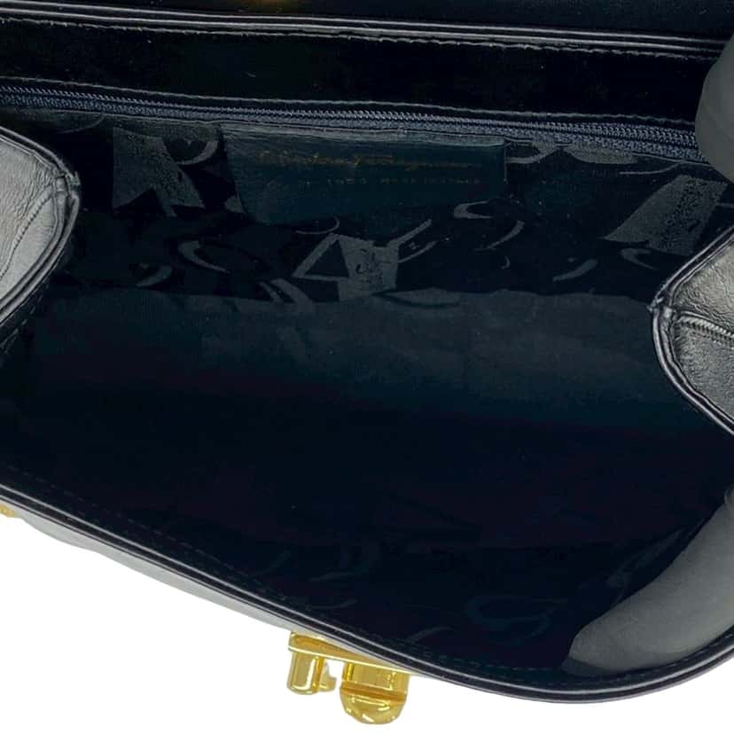 Ferragamo Studded Leather Satchel Black Leather Very good condition - Box View