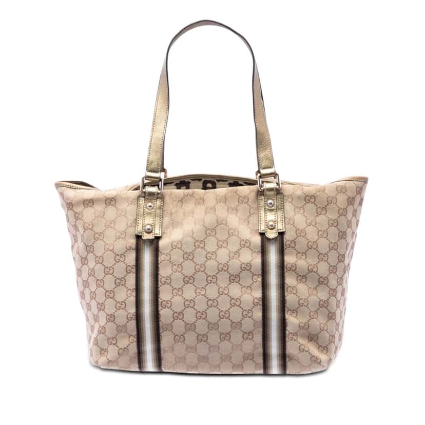 Gucci Large GG Canvas Jolicoeur Tote Beige Very good condition - Front View