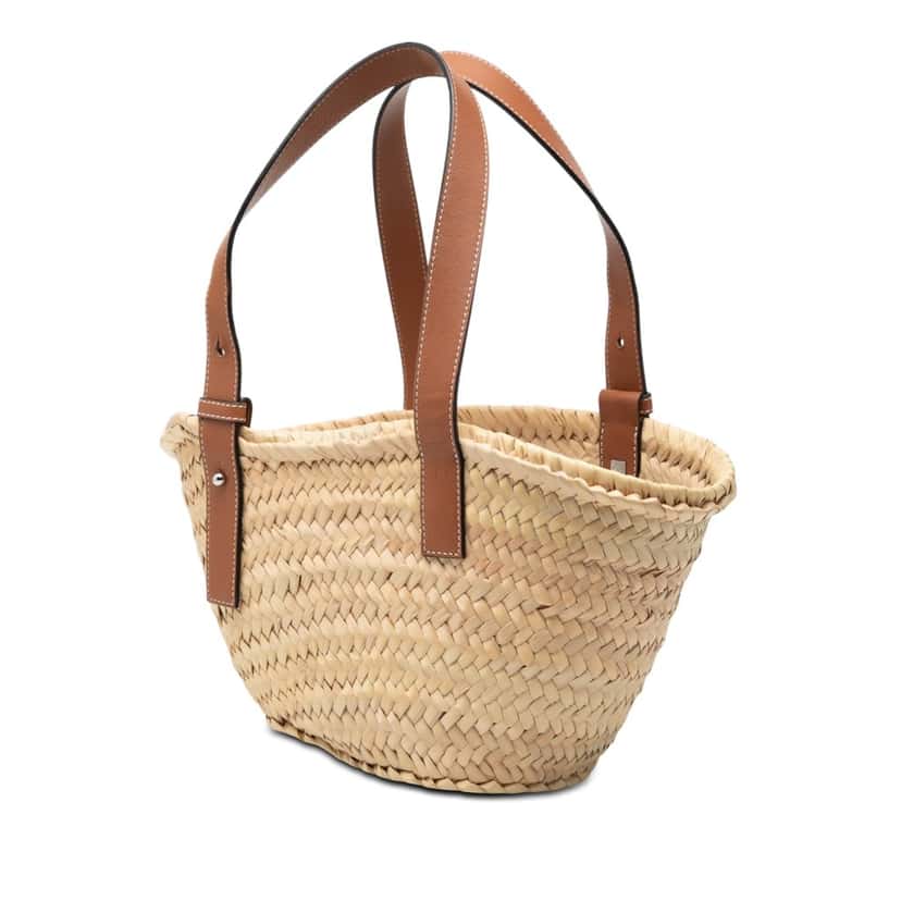 LOEWE Small Raffia Anagram Basket Tote Beige Very good condition - Back View
