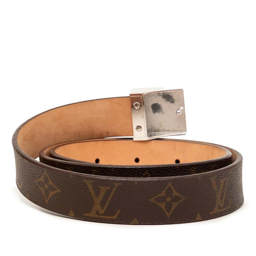 Louis Vuitton Monogram Carre Belt Brown Never worn, with tag - Inside View