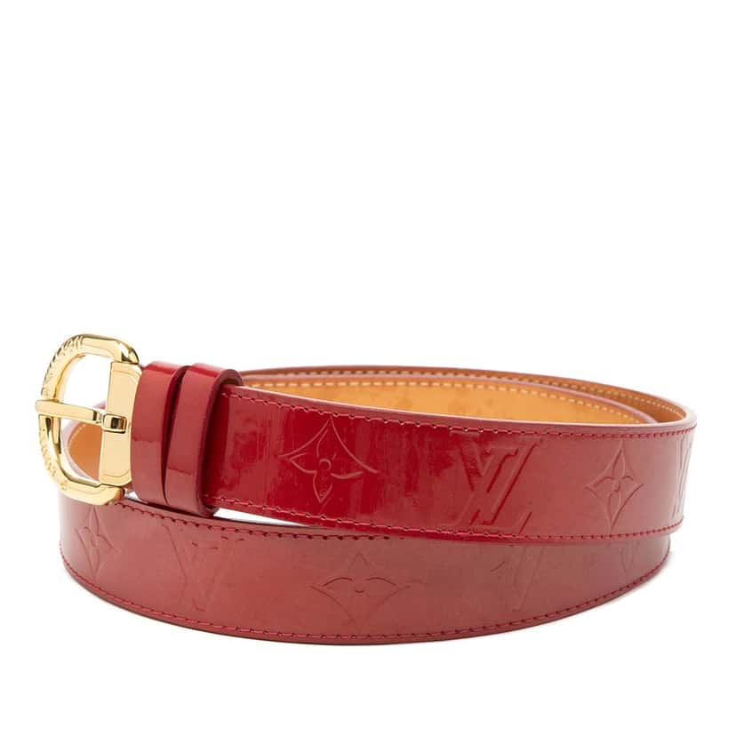 Louis Vuitton Monogram Vernis Ceinture Belt Red Leather Very good condition - Back View