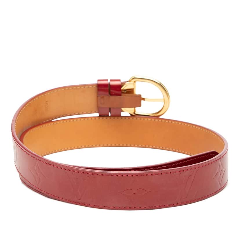 Louis Vuitton Monogram Vernis Ceinture Belt Red Leather Very good condition - Inside View
