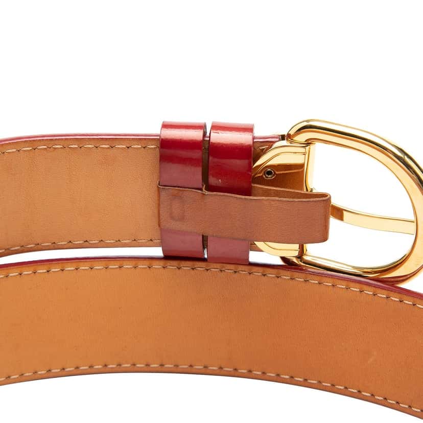 Louis Vuitton Monogram Vernis Ceinture Belt Red Leather Very good condition - Model View