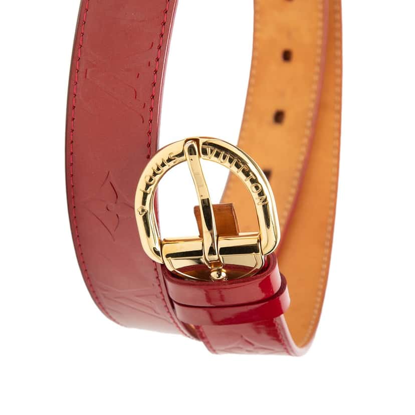 Louis Vuitton Monogram Vernis Ceinture Belt Red Leather Very good condition - Box View