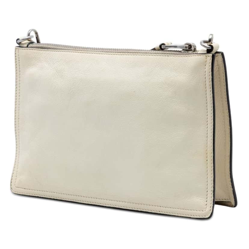 Prada Glace Calf Etiquette Crossbody White Leather Very good condition - Back View