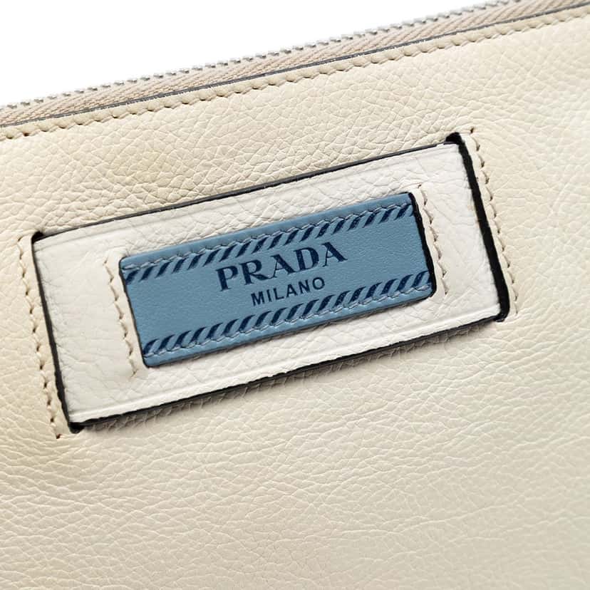 Prada Glace Calf Etiquette Crossbody White Leather Very good condition - Box View