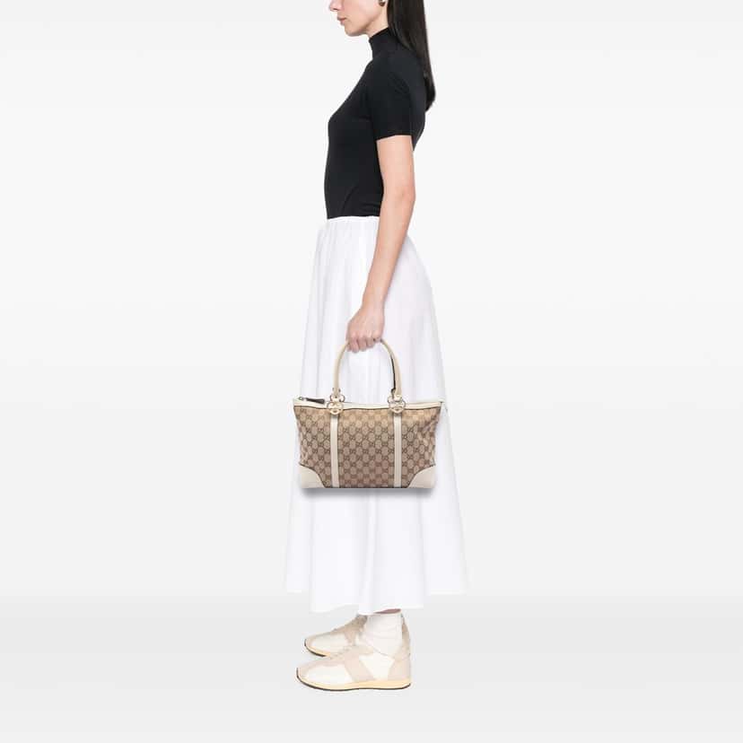 Gucci GG Canvas Lovely Tote Beige Very good condition - Box View