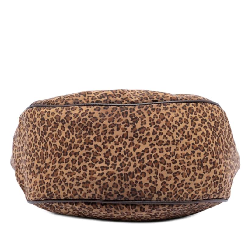 Bottega Veneta Nylon Leopard Print Tote Brown Very good condition - Inside View