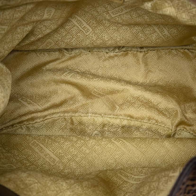 Bottega Veneta Nylon Leopard Print Tote Brown Very good condition - Model View