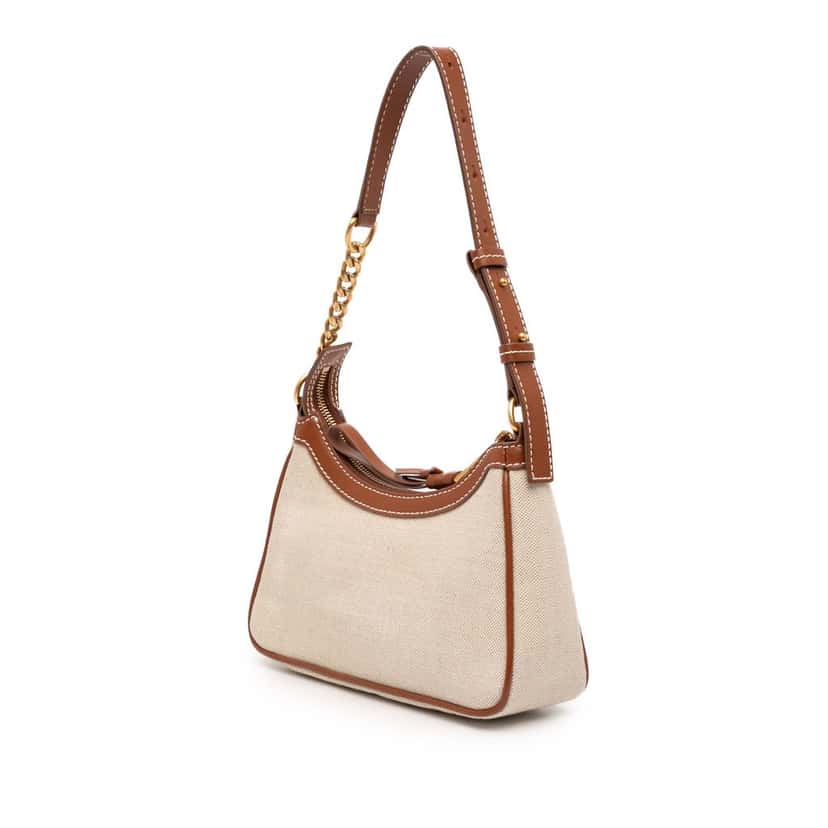 Balmain Canvas B Army Logo Shoulder Bag Beige Very good condition - Back View