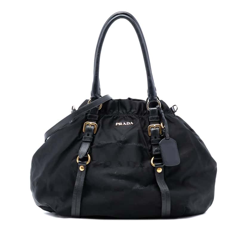 Prada Tessuto Canapa Logo Satchel Black Good condition - Front View