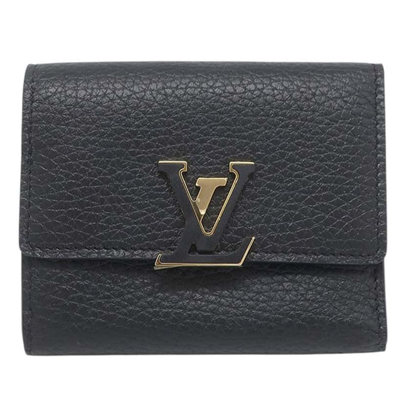 Louis Vuitton Taurillon Capucines Compact Wallet XS Black Leather Very good condition - Front View