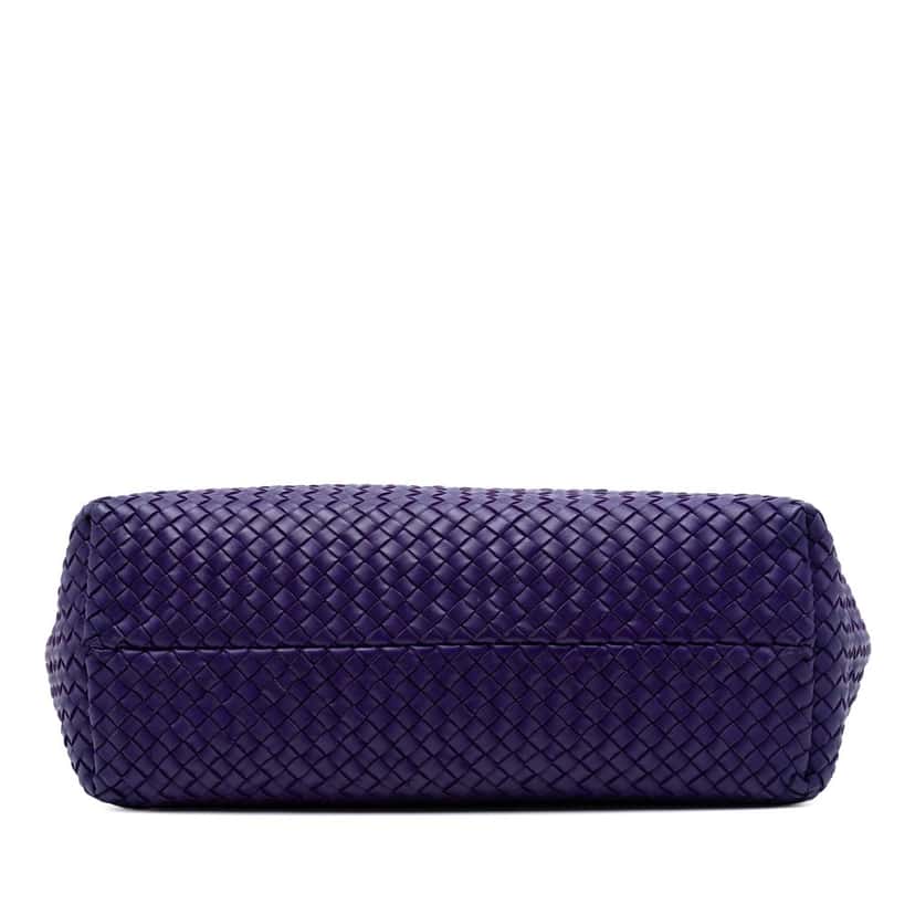Bottega Veneta Medium Lambskin Intreccio Cabat Tote Purple Leather Very good condition - Inside View