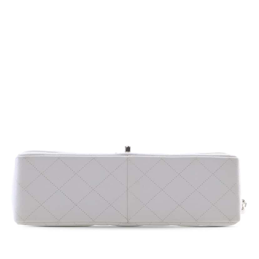 Chanel Jumbo Classic Caviar Double Flap White Leather Very good condition - Inside View