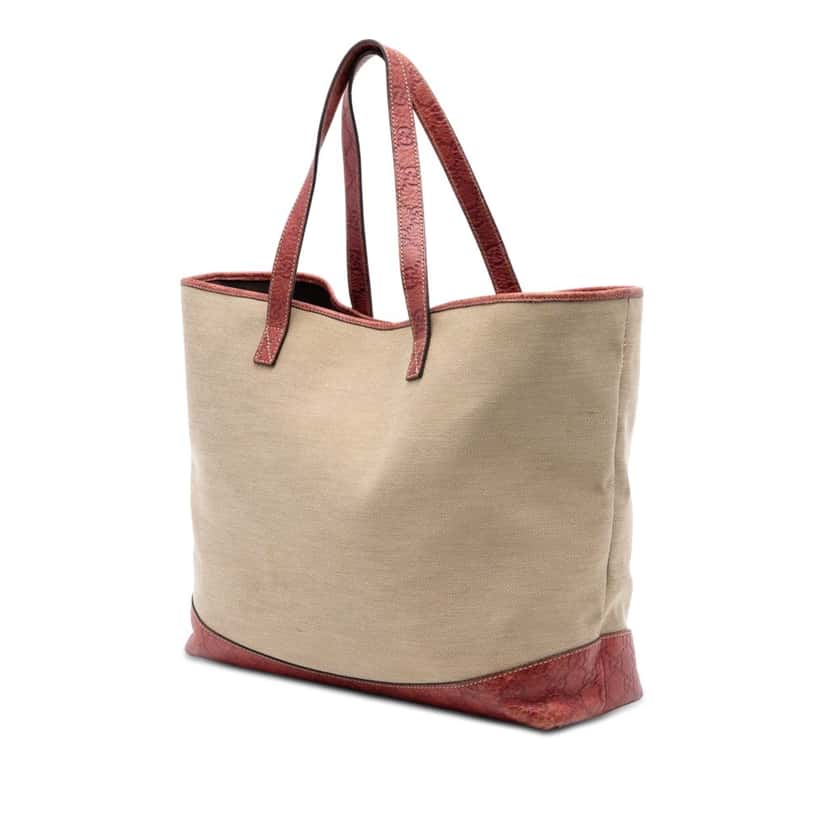 Gucci Guccissima Trimmed Canvas Tote Beige Very good condition - Back View