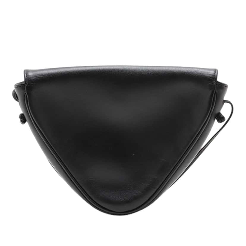 Celine Smooth Calfskin Logo Triangle Crossbody Black Leather Very good condition - Back View