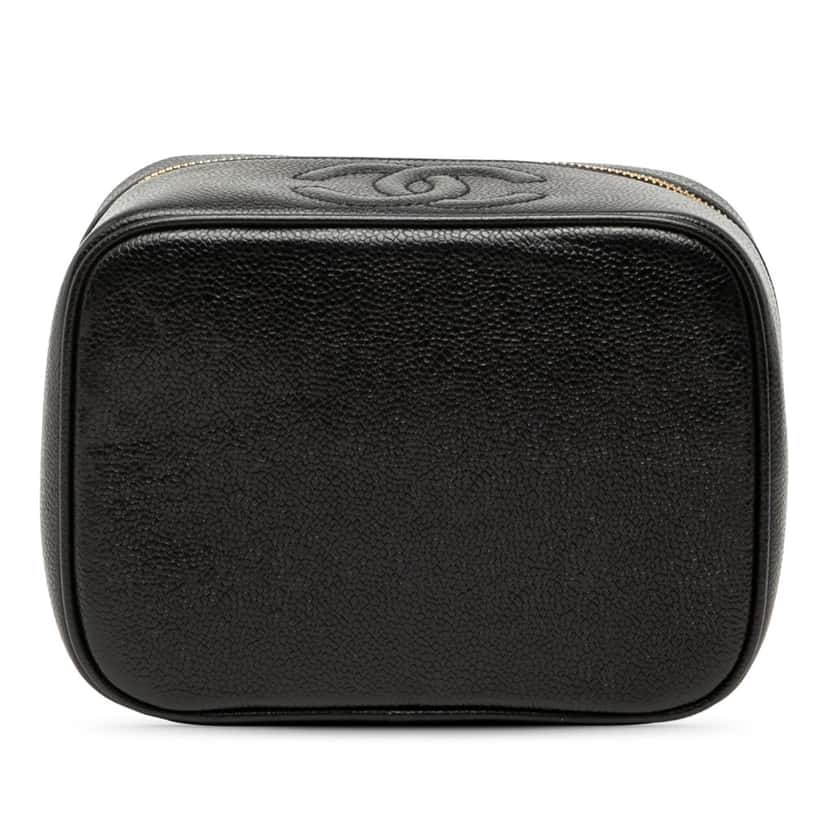 Chanel CC Caviar Vanity Case Black Leather Very good condition - Inside View