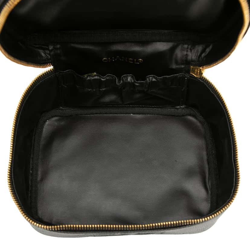 Chanel CC Caviar Vanity Case Black Leather Very good condition - Model View
