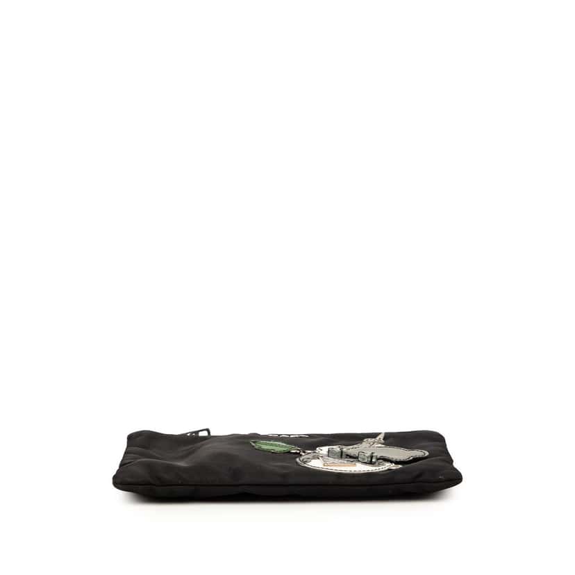 Prada Saffiano Trimmed Tessuto Robot Pouch Black Very good condition - Inside View